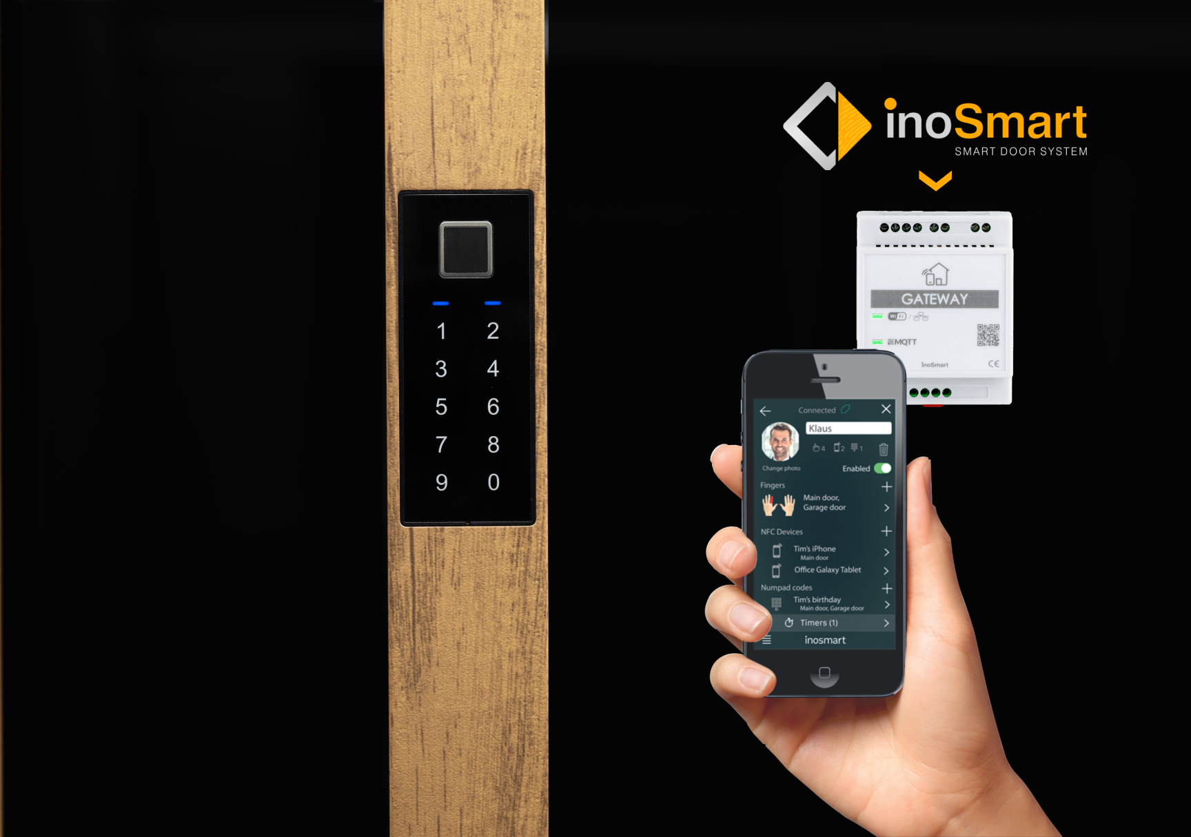 Inosmart on an aluminum door